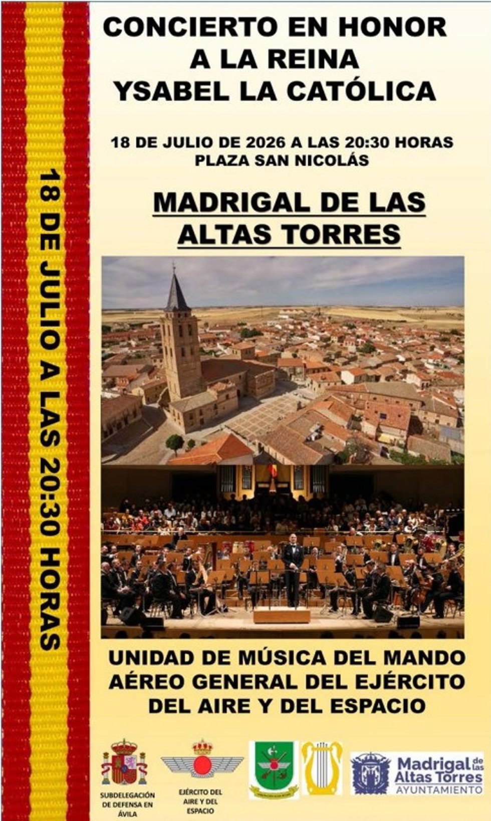 Cartel del concierto en Madrigal de las Altas Torres.