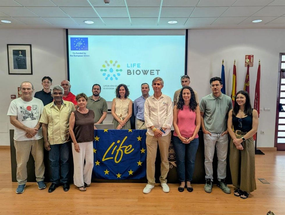 Miembros del proyecto europeo 'LIFE BIOWET', coordinado por el grupo de investigación de Ecología e Hidrología de la Universidad de Murcia
