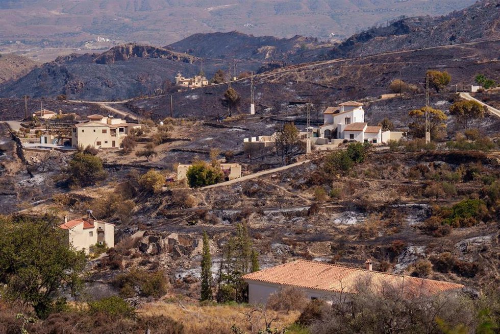 Imágenes de la zona afectada por el incendio de Los Gallardos. A 12 de julio de 2026 en Los Gallardos, Almería (Andalucía, España). 