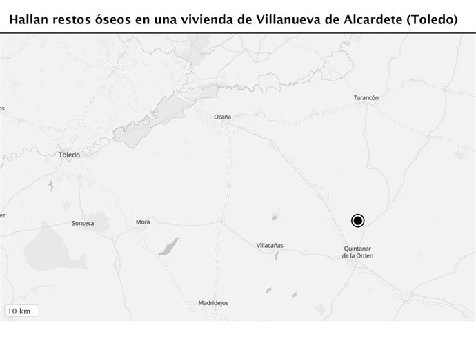 Hallan restos óseos en una vivienda de Villanueva de Alcardete (Toledo) y precintan el punto limpio