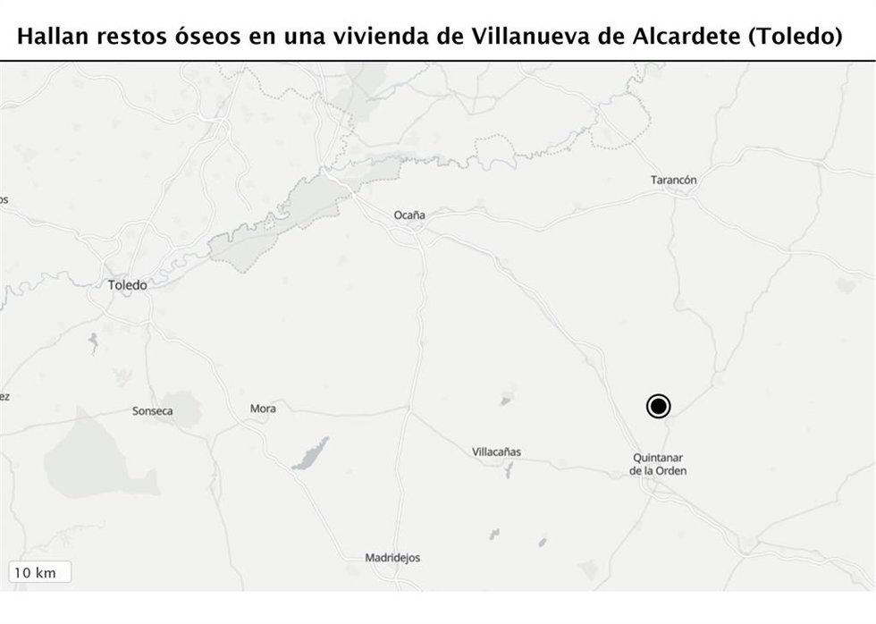 Hallan restos óseos en una vivienda de Villanueva de Alcardete (Toledo) y precintan el punto limpio