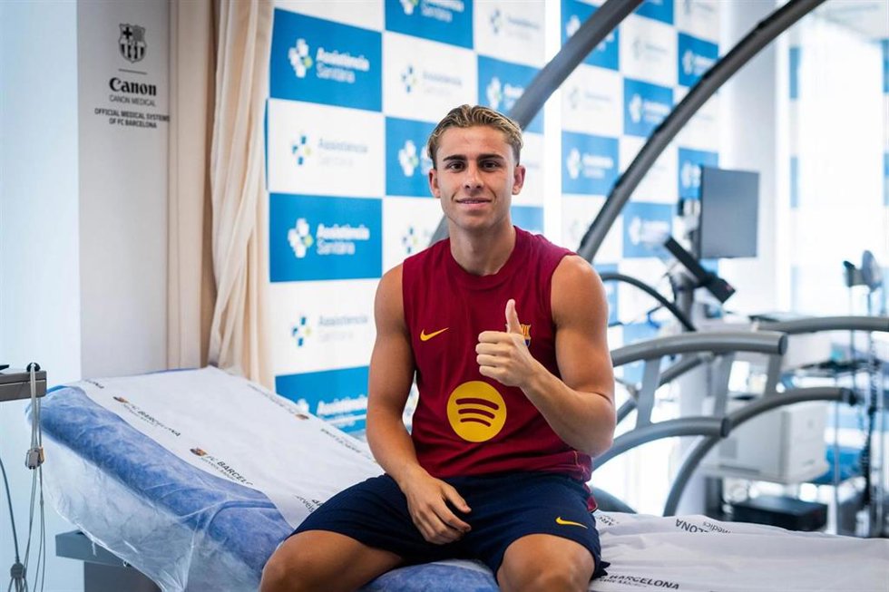 El jugador del Barça Fermín López en la revisión médica de la pretemporada 2026/27