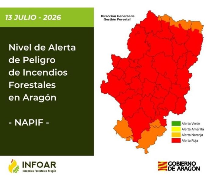 Nivel de Alerta de Peligro de Incendios Forestales.