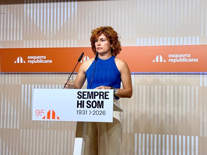 La secretaria general y portavoz de ERC, Elisenda Alamany, en rueda de prensa