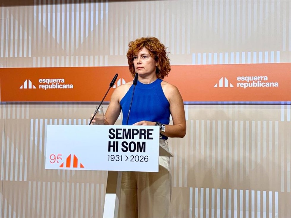 La secretaria general y portavoz de ERC, Elisenda Alamany, en rueda de prensa