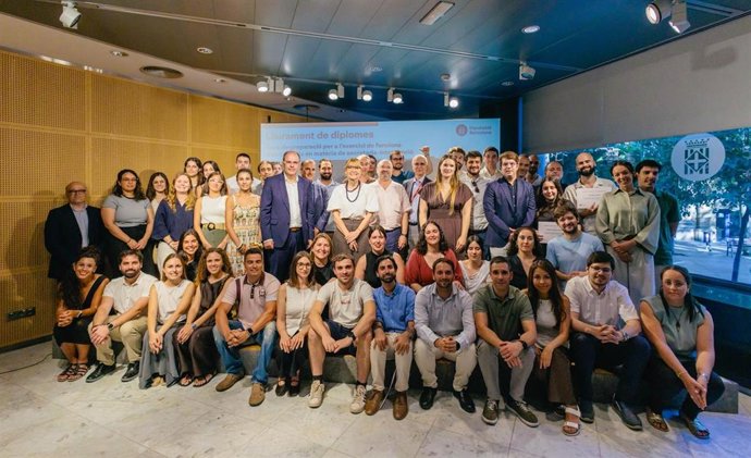 Los alumnos del curso para reforzar la cobertura de las plazas de secretaría e intervención de los ayuntamientos de Barcelona, ofrecido por la Diputación de esta