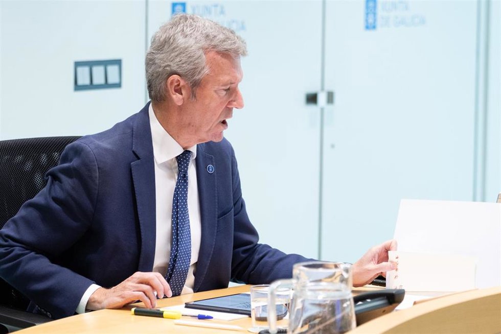 El presidente de la Xunta, Alfonso Rueda, preside la reunión del Consello del Gobierno gallego.