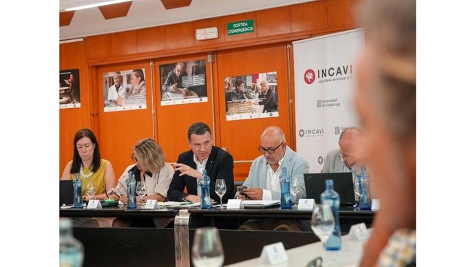 El conseller de Agricultura, Ganadería, Pesca y Alimentación de la Generalitat, Òscar Ordeig, durante la 14 Taula del Cava