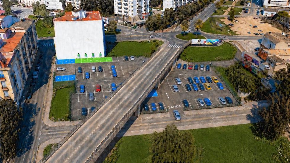 Recreación del futuro aparacamiento de la zona de El Matadero de Huelva.