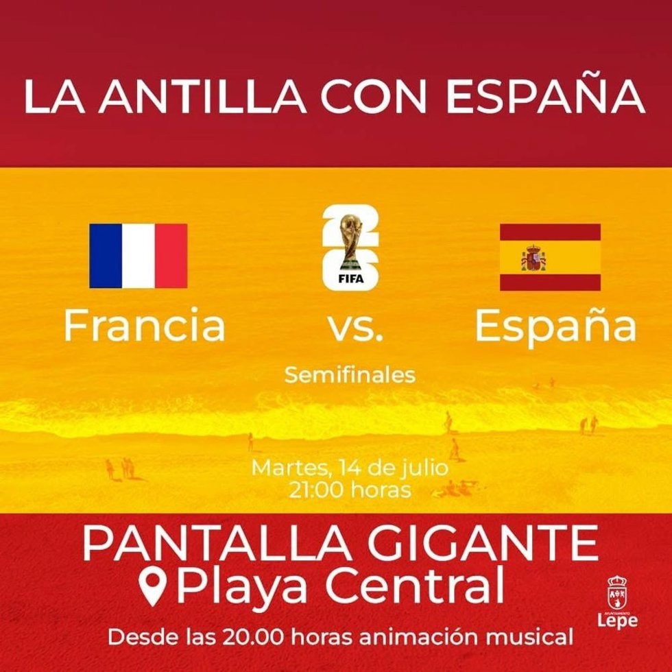Cartel de la pantalla gigante en La Antilla.