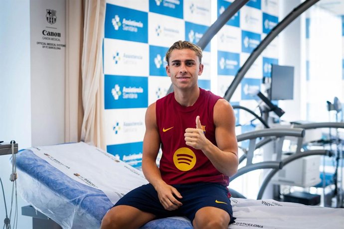 El jugador del Barça Fermín López en la revisión médica de la pretemporada 2026/27