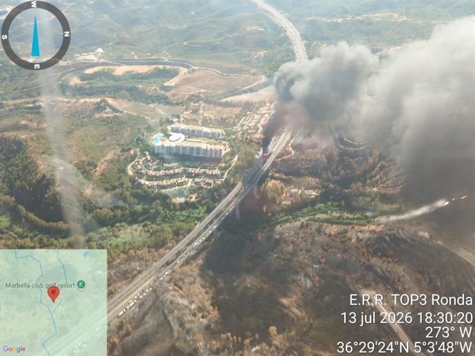 Incendio AP-7 Benahavís (Málaga)