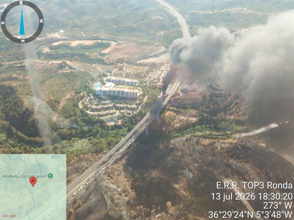 Incendio AP-7 Benahavís (Málaga)