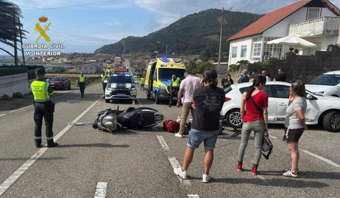 Herido de gravedad un motorista en un accidente en Oia (Pontevedra)