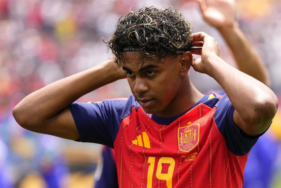 Lamine Yamal durante un partido de la selección española en el Mundial 2026