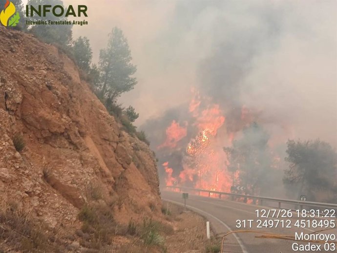 El incendio de Peñarroya de Tastavins el pasado domingo