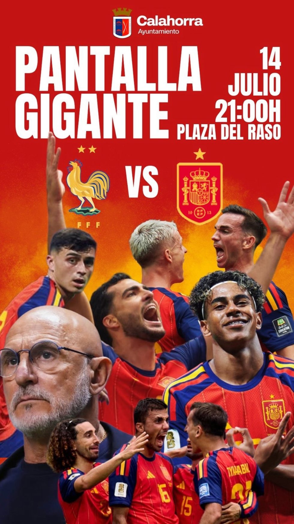 El partido Francia-España podrá verse el 14 de julio en la plaza de El Raso de Calahorra