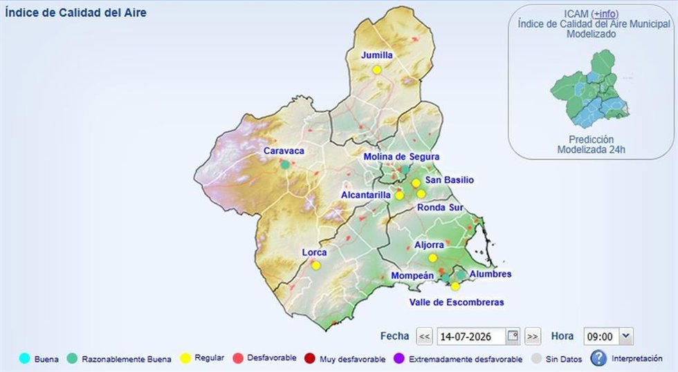 La Aljorra (Cartagena) supera el umbral de PM10 y activa el Nivel 1 preventivo por calidad del aire