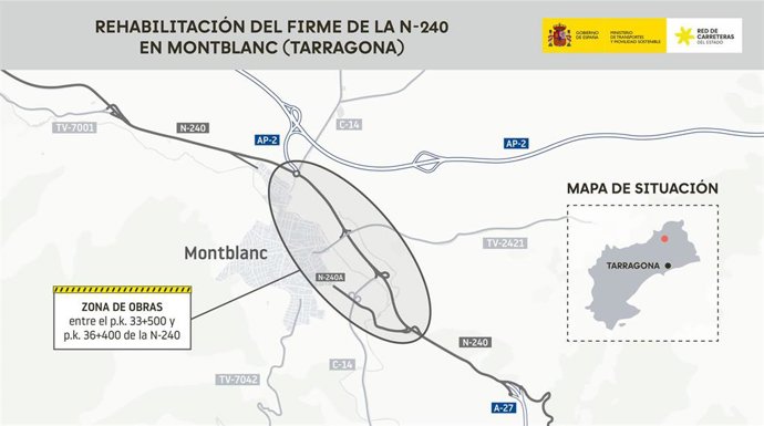 Plano de la zona afectada por las obras