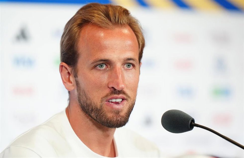 El delantero inglés Harry Kane en la rueda de prensa antes del partido de cuartos de final contra Noruega en el Mundial de Estados Unidos, México y Canadá de 2026