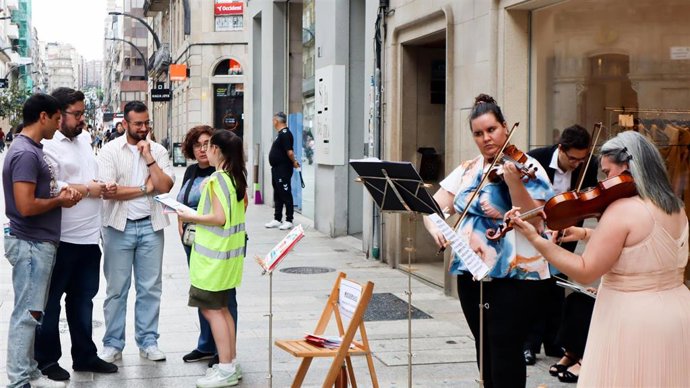 Imagen de responsables del BNG en las movilizaciones en Vigo.