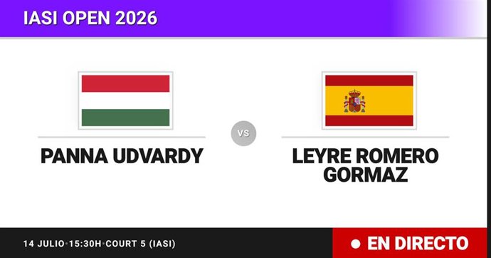 Panna Udvardy - Leyre Romero Gormaz: resumen y estadísticas del partido de Dieciseisavos de final de Iasi Open