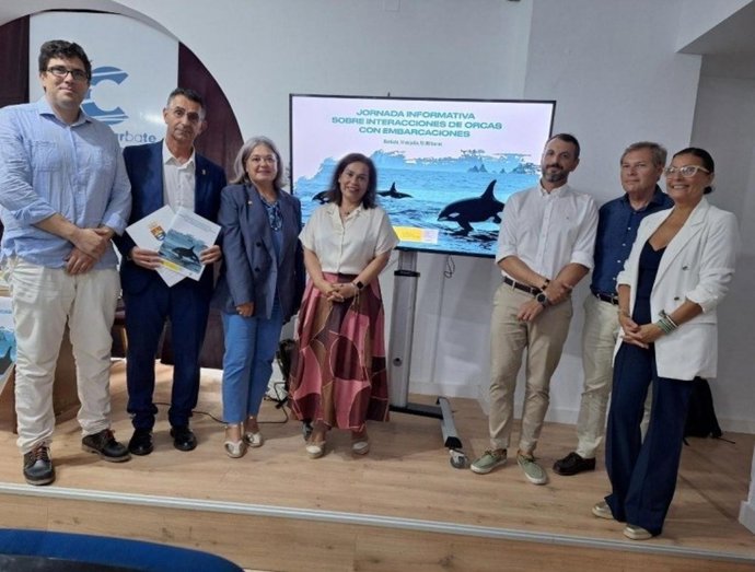 La directora general de la Marina Mercante y presidenta de Salvamento Marítimo, Ana Núñez, en la jornada sobre interacción con orcas celebrada en Barbate.