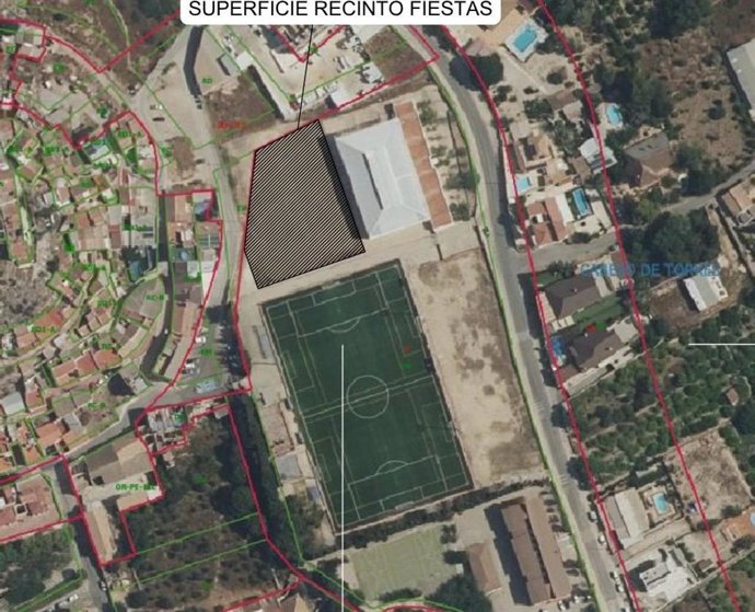 Plano de la parcela municipal que acogerá el futuro recinto de fiestas de Cabezo de Torres