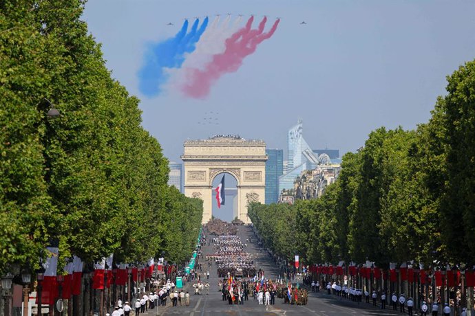 Imagem de arquivo do desfile da Festa Nacional da França em Paris.