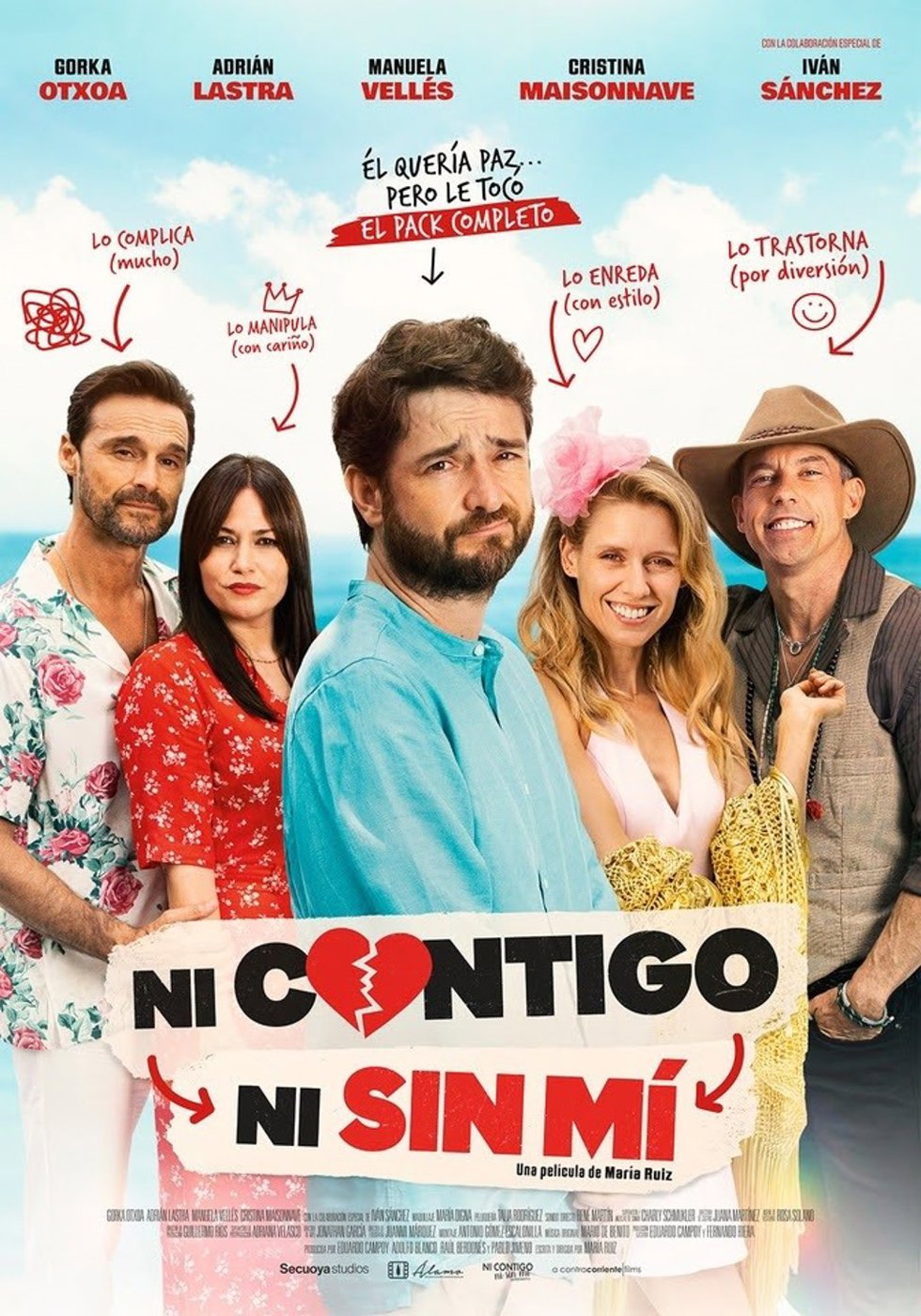 Gorka Otxoa, Adrián Lastra, Manuela Vellés, Iván Sanchez y Cristina Maisonnave componen el reparto de esta comedia escrita y dirigida por María Ruiz.