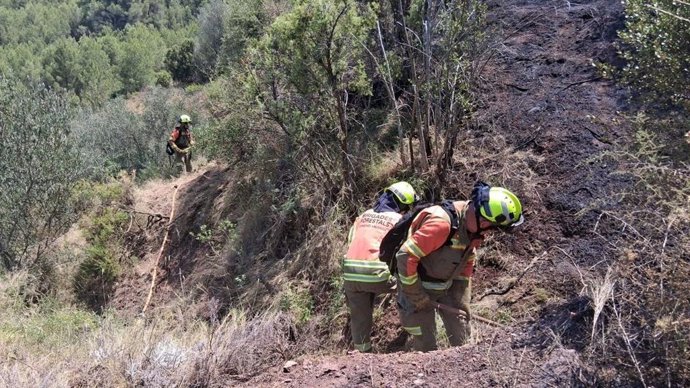 Bomberos trabajando