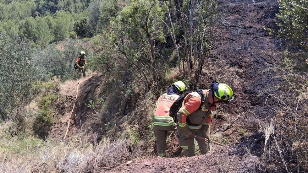 Bomberos trabajando