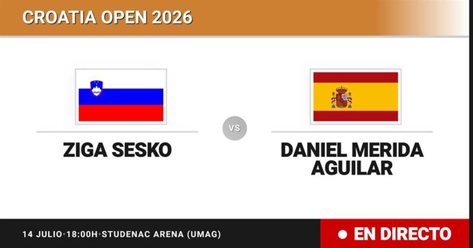Ziga Sesko - Daniel Merida Aguilar: resumen y estadísticas del partido de Dieciseisavos de final de Croatia Open