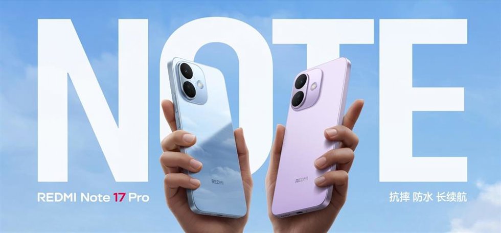 Redmi Note 17 Pro en los colores azul y rosa