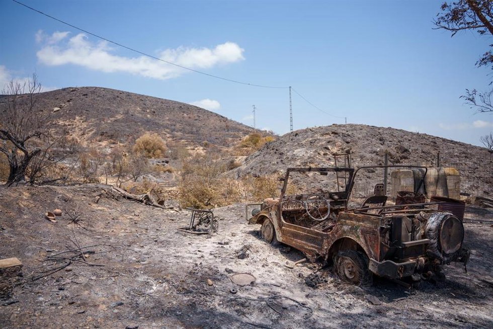 Zona afectada por el incendio de Los Gallardos (Almería).