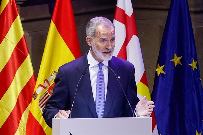 El Rei Felip VI durant el seu discurs en la gala dels Premis Princesa de Girona 2026 aquest dimarts en el Liceu de Barcelona