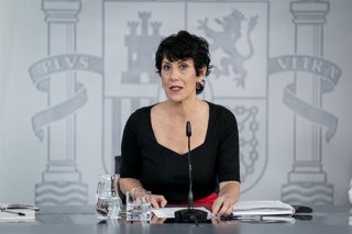 La ministra de Inclusión, Seguridad Social y Migraciones y portavoz del Gobierno, Elma Saiz, durante la rueda de prensa tras el Consejo de Ministros, a 14 de julio de 2026, en Madrid (España). El Consejo de Ministros ha aprobado hoy en segunda vuelta el p