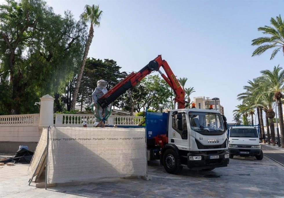 Colocación del monumento al capitán Alatriste en la plaza del Cuartel del Rey