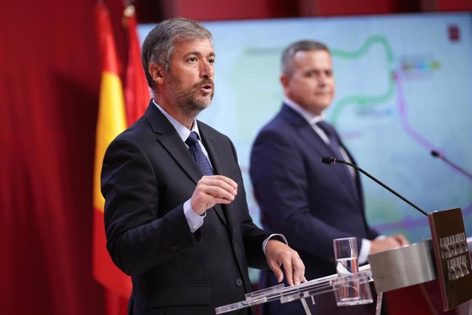 El consejero de Presidencia, Justicia y Administración Local de la Comunidad de Madrid, Miguel Ángel García Martín, en la rueda de prensa posterior al Consejo de Gobierno