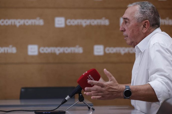 El síndic de Compromís en Les Corts, Joan Baldoví, en una entrevista con Europa Press