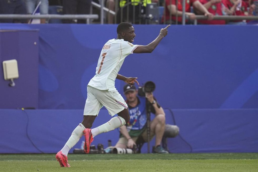Ousmane Dembélé celebra un gol en el Mundial 2026 
