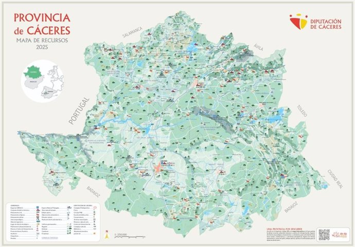 La Diputación de Cáceres publica una nueva colección de mapas provinciales con información actualizada