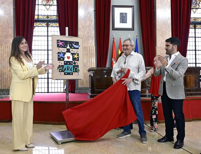 Presentación del cartel de la Feria de Septiembre de 2026 de Murcia, 'Murcia enamora' del artista Marcos Salvador