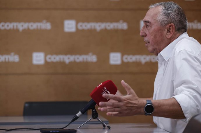 El síndic de Compromís en Les Corts, Joan Baldoví, en una entrevista amb Europa Press