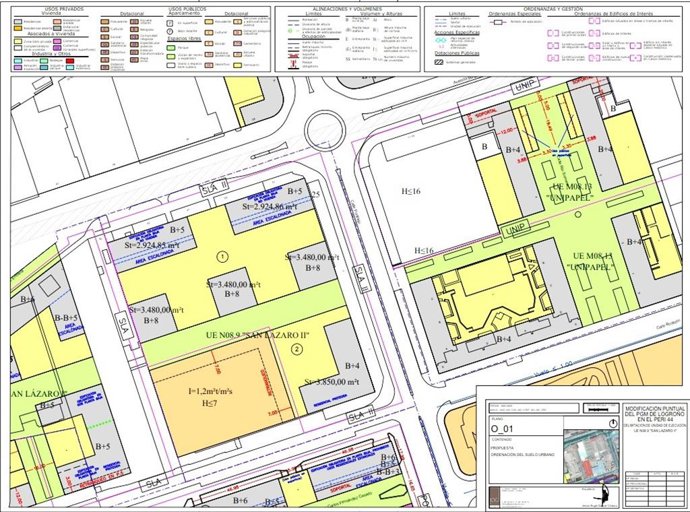 Plano del ordenamiento del PERI San Lázaro