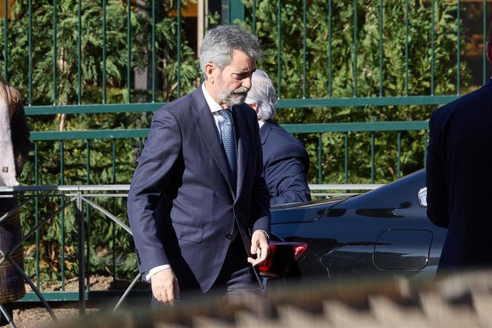 Archivo - El expresidente del Tribunal Supremo y del Consejo General del Poder Judicial, Carlos Lesmes, a su salida de un acto en el Tribunal Constitucional