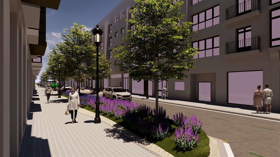 Infografía del proyecto de renovación de la calle Fernández del Campo en Bilbao
