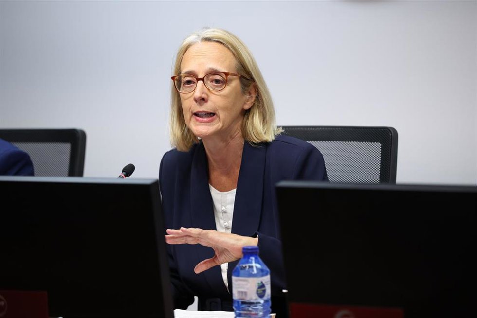 Archivo - La presidenta de la AIReF, Inés Olondriz, durante la presentación del Informe sobre los presupuestos iniciales de las Administraciones públicas 2026 de la Autoridad Independiente de Responsabilidad Fiscal (AIReF), a 15 de abril de 2026, en Madri