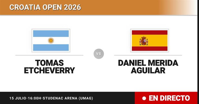 Tomas Etcheverry - Daniel Merida Aguilar: resumen y estadísticas del partido de Octavos de final de Croatia Open