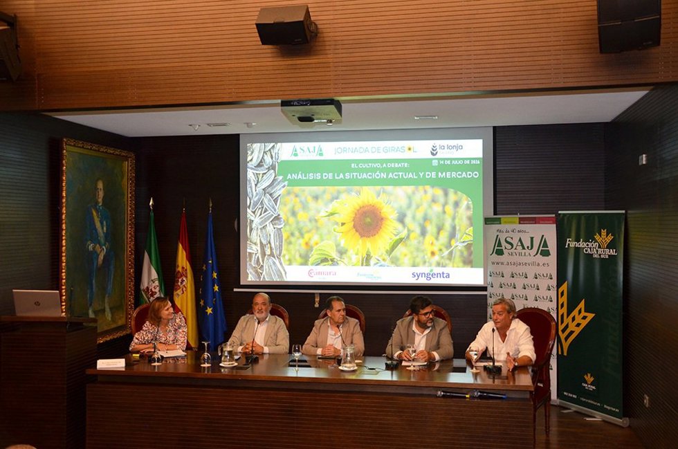 Mesa redonda en la jornada  'El cultivo del girasol a debate: análisis de la situación actual y de mercado'.